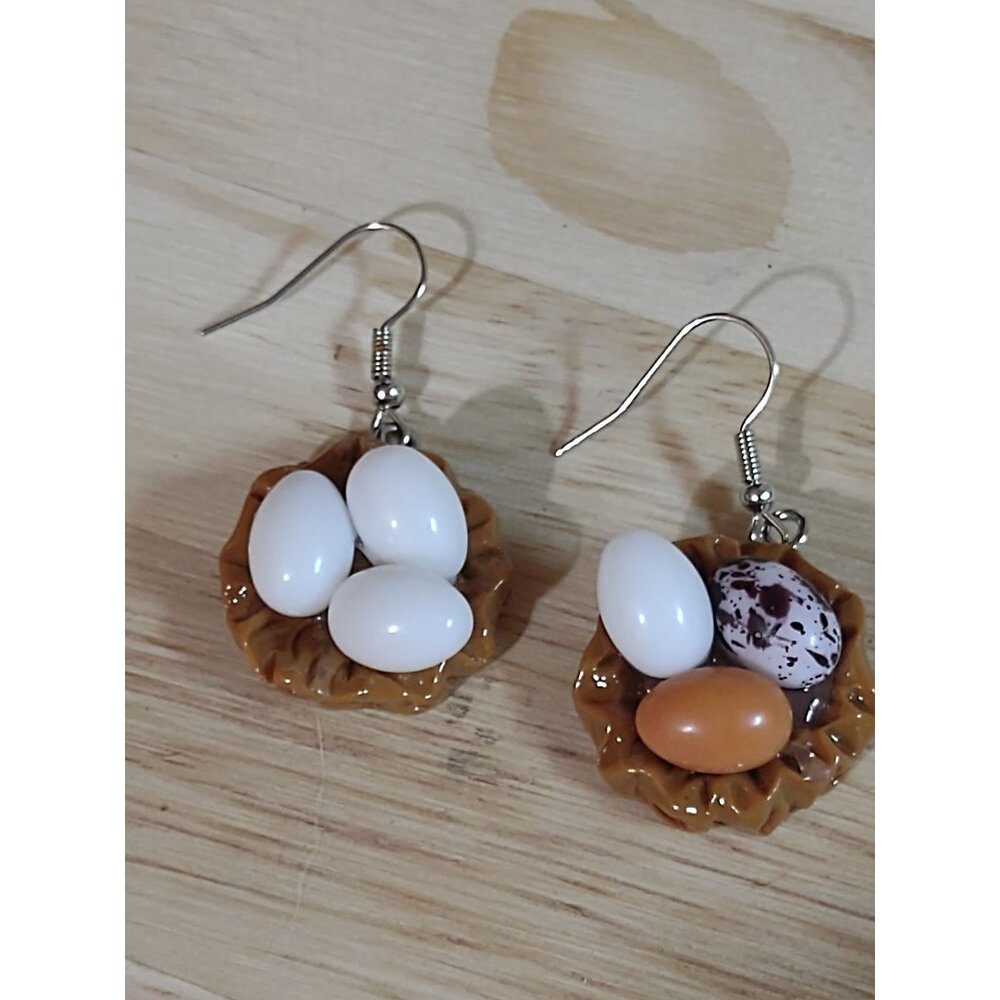 Egg and Nest Earrings Dangle Fashion Jewelry - Picture 6 of 16